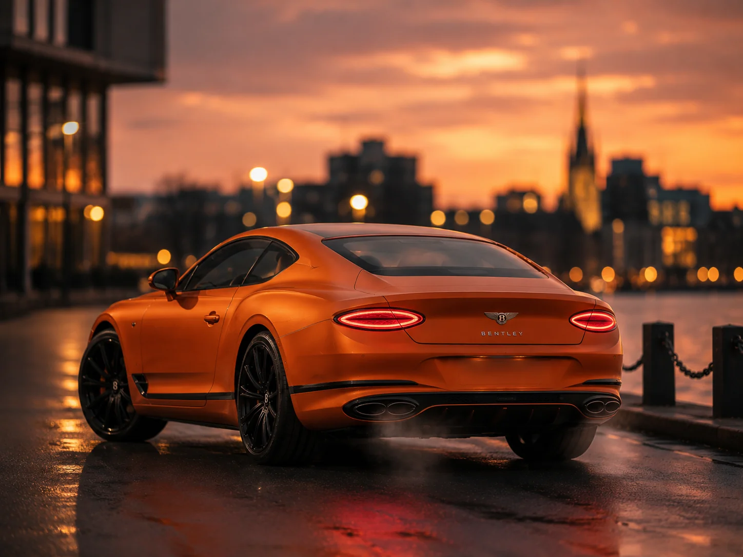 Bentley Continental GT Azure detailivaade Orange Flame Satin värvuses